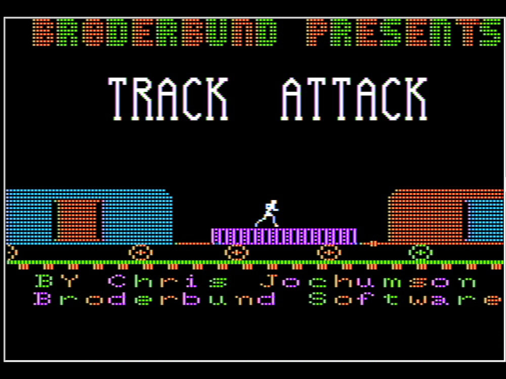 Title Screen of Track Attack for Apple II